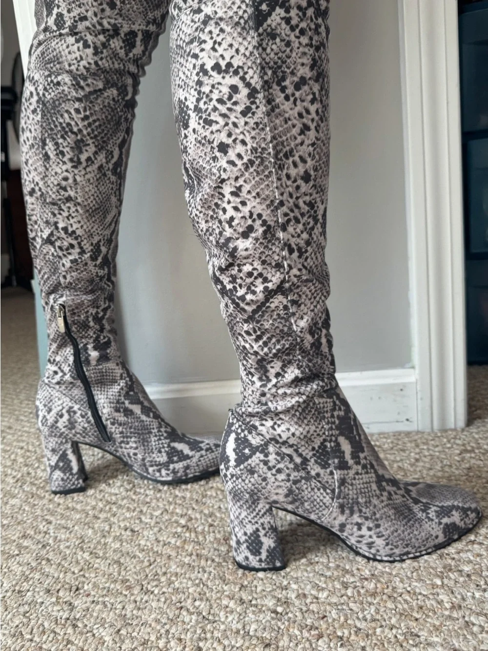 MARC FISHER over the knee snake skin boots
